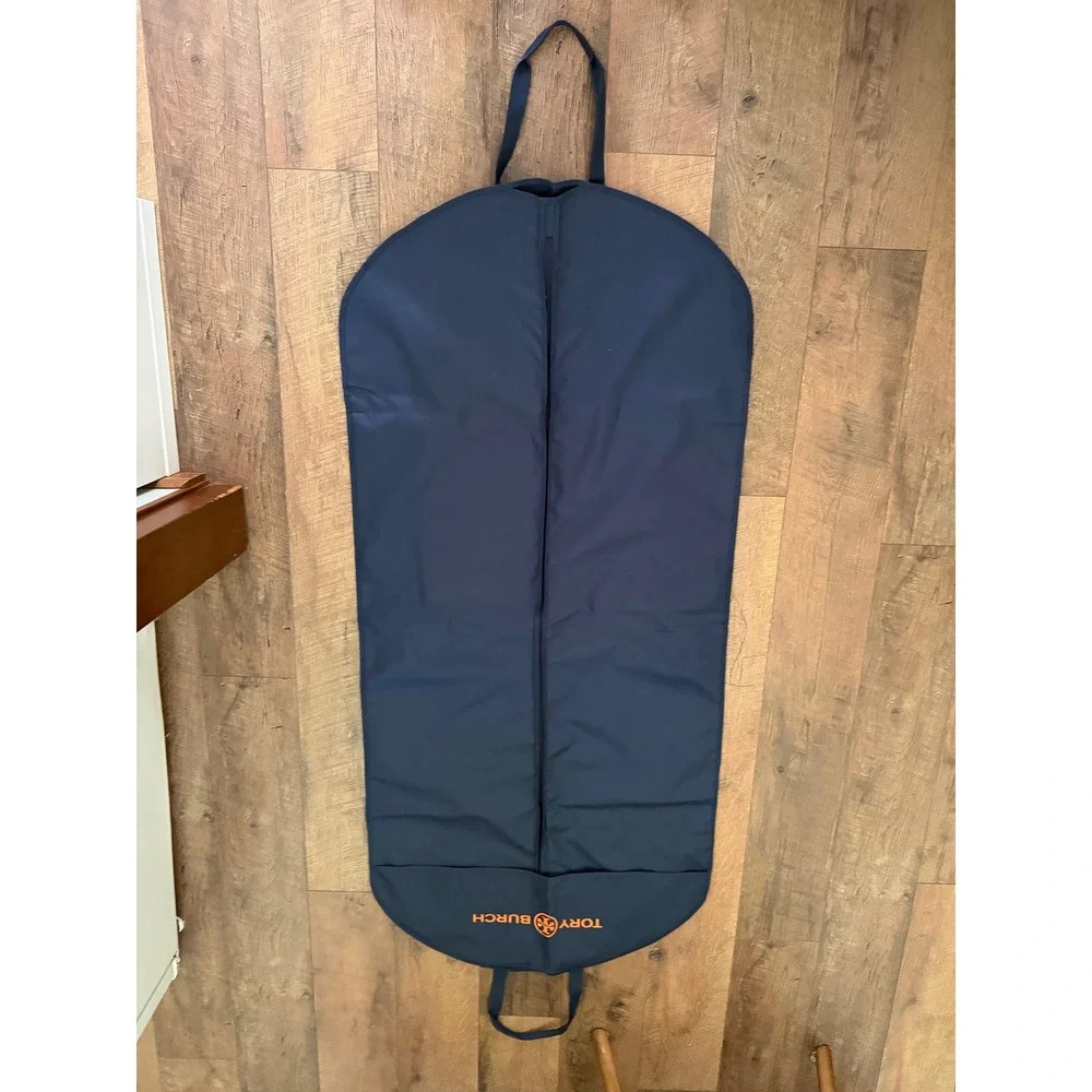 Tory Burch Logo Garment Bag Women OS Navy Blue Full Zip Travel Storage